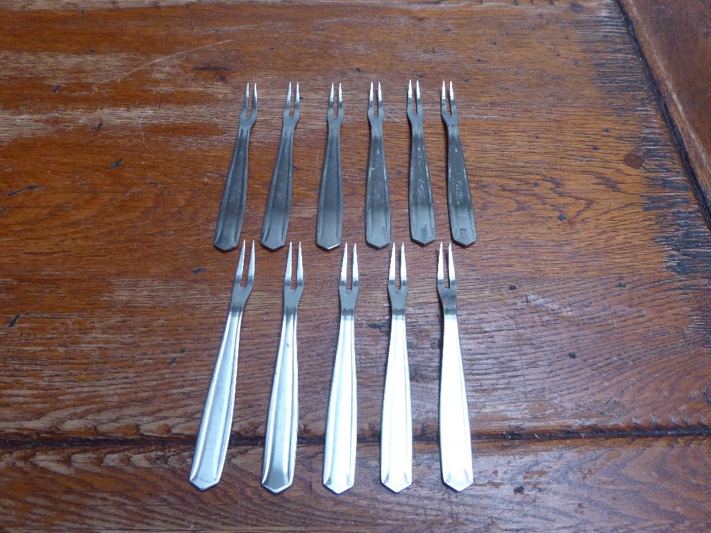 11 vintage slakken vorkjes, Ophalen of Verzenden