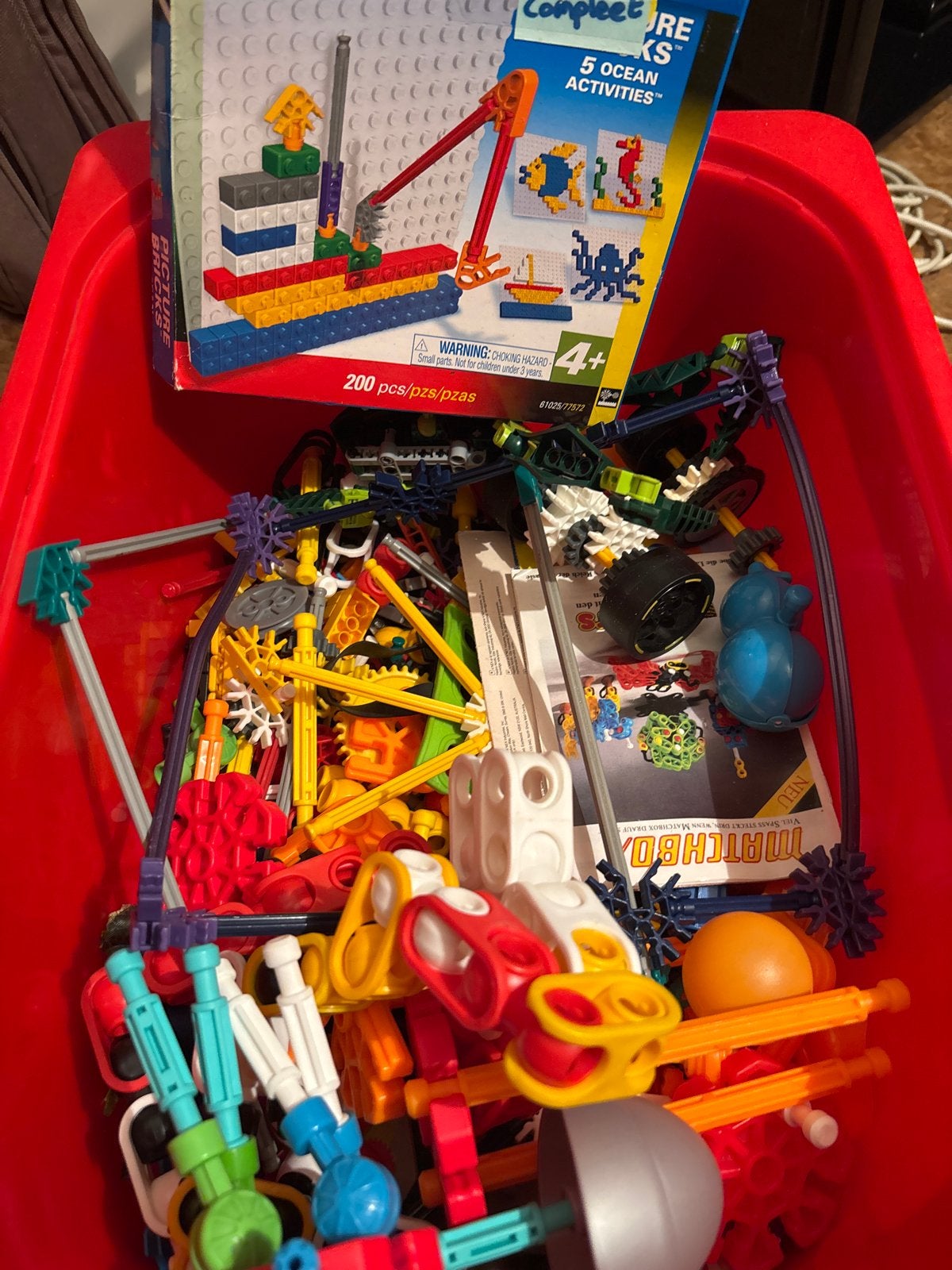 Grote bak vol K'nex bouwblokken, Ophalen, Gebruikt, K'nex