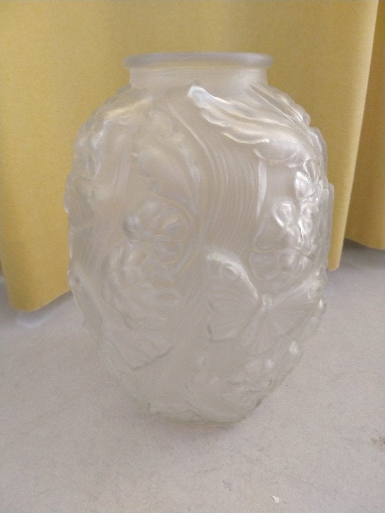 Art deco jaren 30 persglas gesatineerd vaas, Antiek en Kunst, Ophalen