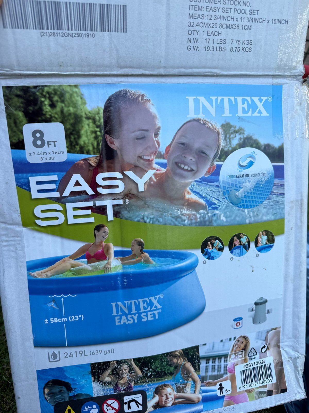 Intex Easy Set Zwembad 2,44m x 76cm met pomp en hoes, Gebruikt, Rond, Ophalen of Verzenden, Opzetzwembad
