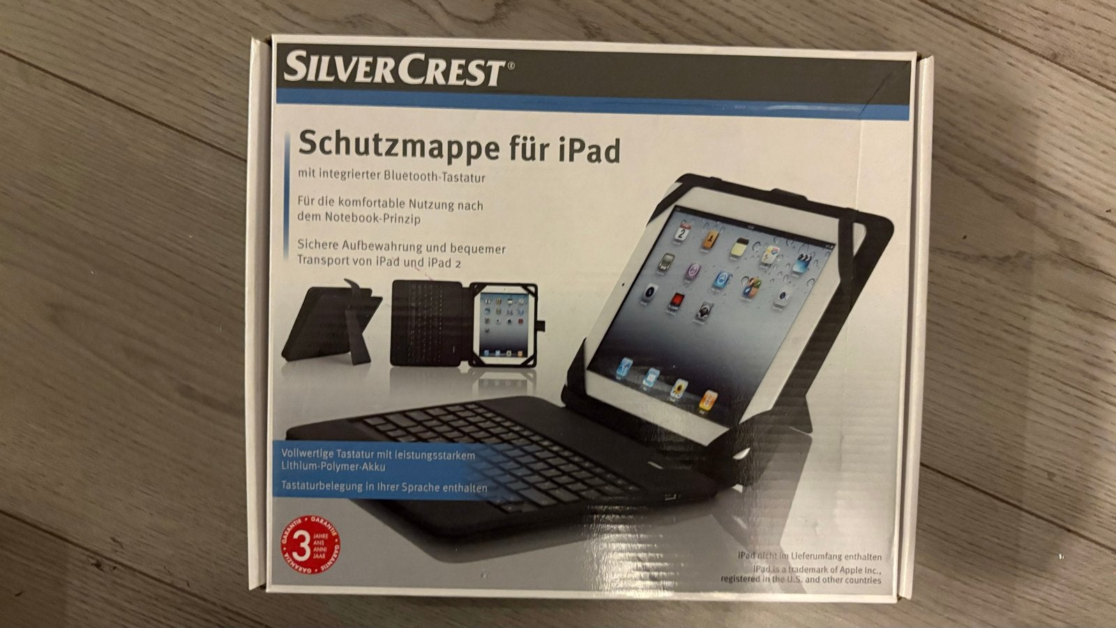 SilverCrest beschermmap voor iPad met Bluetooth-toetsenbord, Computers en Software, Ophalen of Verzenden, Nieuw, Apple iPad