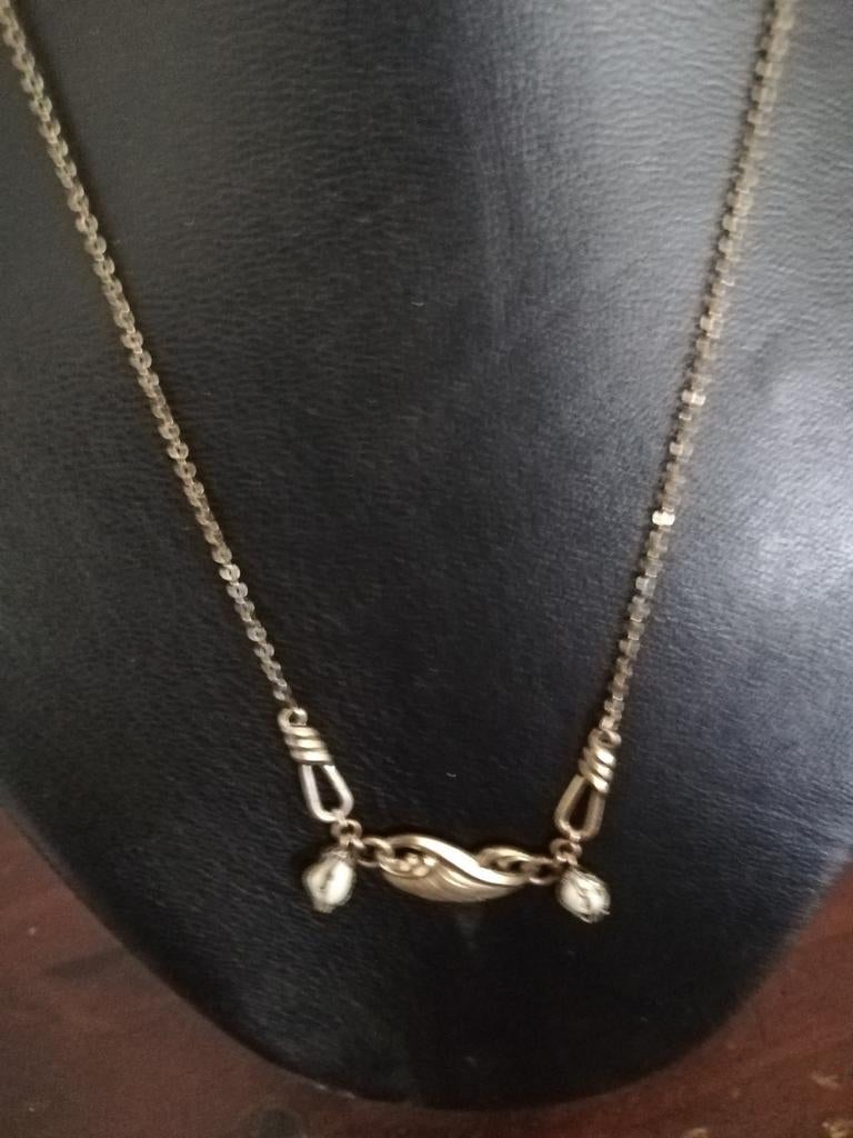 Antieke ketting gemerkt  met 2  oude parels, Sieraden, Tassen en Uiterlijk, Antieke sieraden, Verzenden, Overige materialen, Ketting