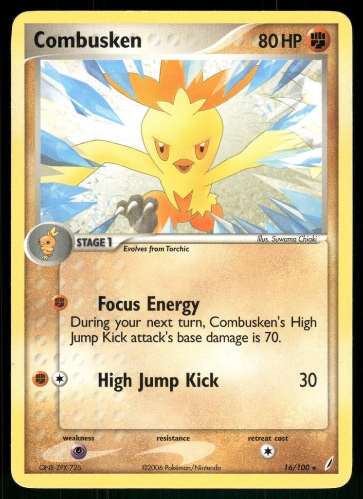 Combusken 16/100 - Crystal Guardians (EX), Hobby en Vrije tijd, Verzamelkaartspellen | Pokémon, Gebruikt, Verzenden