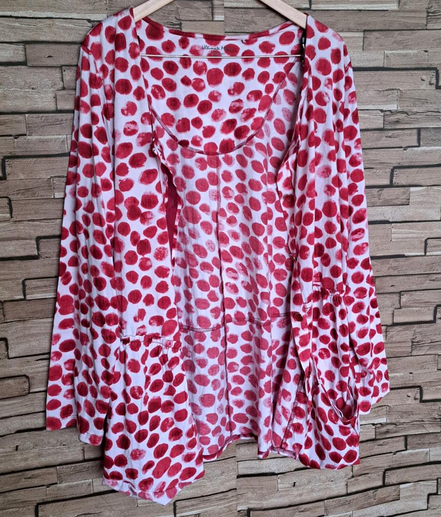Ultimate Mik's, vestje maat 50, Kleding | Dames, Verzenden, Trui of Vest, Zo goed als nieuw, Rood