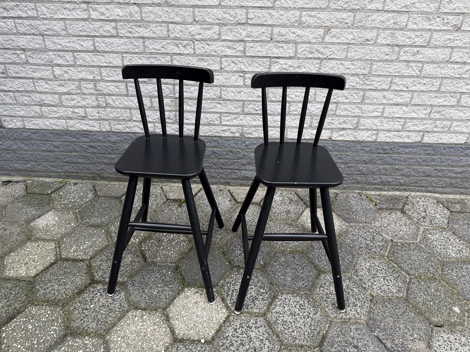 Set van 2 zwarte houten barkrukken, Ophalen