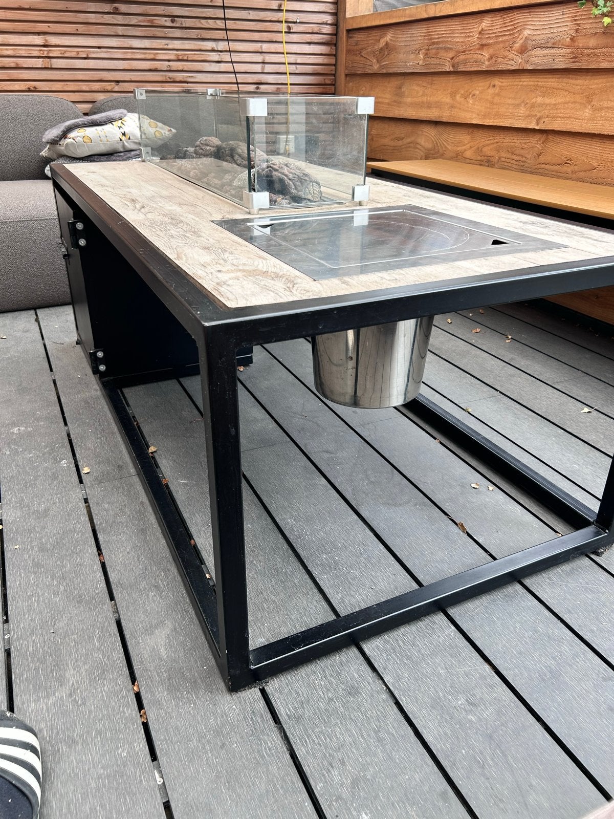 Vuurtafel (140x70x51cm) met Forno brander en wijnkoeler, Ophalen of Verzenden, Gebruikt