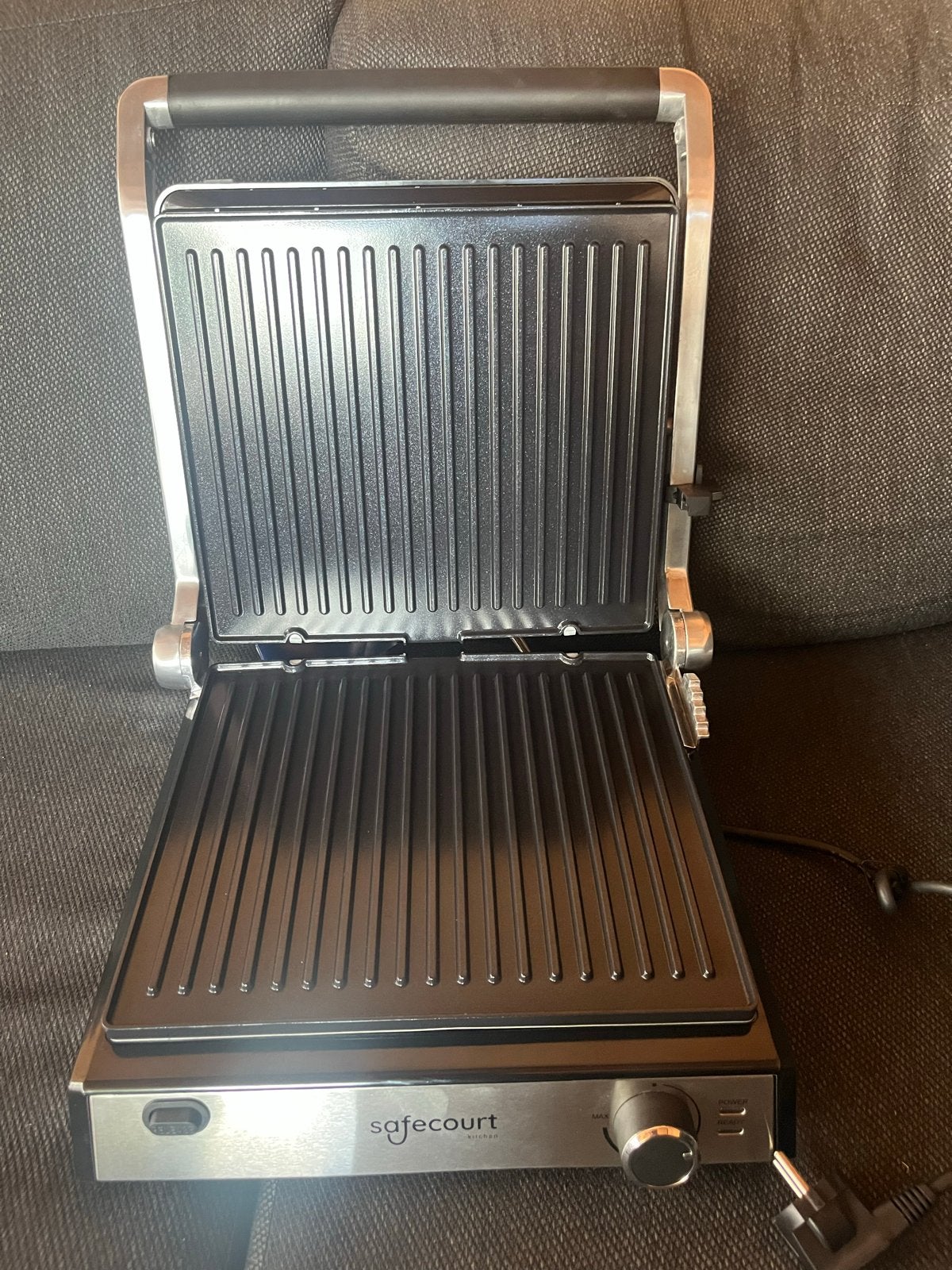 SafeCourt Contactgrill / Tafelgrill - Zo goed als nieuw, Witgoed en Apparatuur, Grillplaten, Ophalen of Verzenden, Zo goed als nieuw