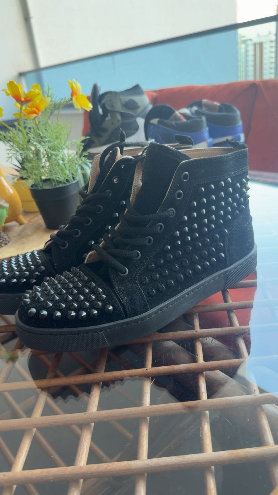 Christian Louboutin Louis Spikes Heren Sneakers Maat 40, Ophalen of Verzenden, Zo goed als nieuw, Zwart, Sneakers of Gympen