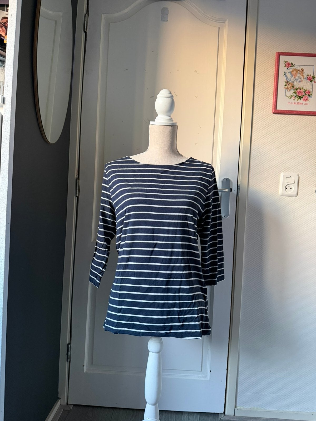C&A Gestreept Shirt / Top (Maat L) – Blauw/Wit – ZGAN, Kleding | Dames, Blauw, Maat 42/44 (L), Ophalen of Verzenden, Zo goed als nieuw