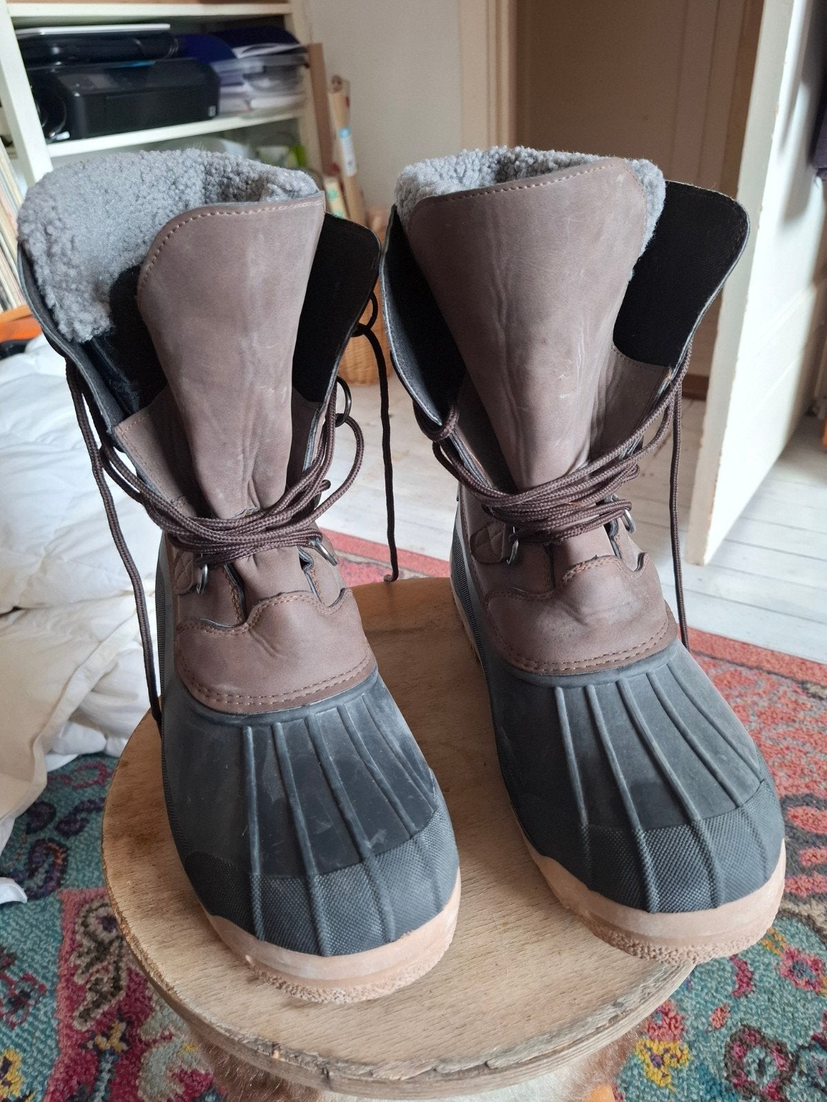 Warme winterlaarzen maat 47, Ophalen of Verzenden, Zo goed als nieuw, Bruin, Boots