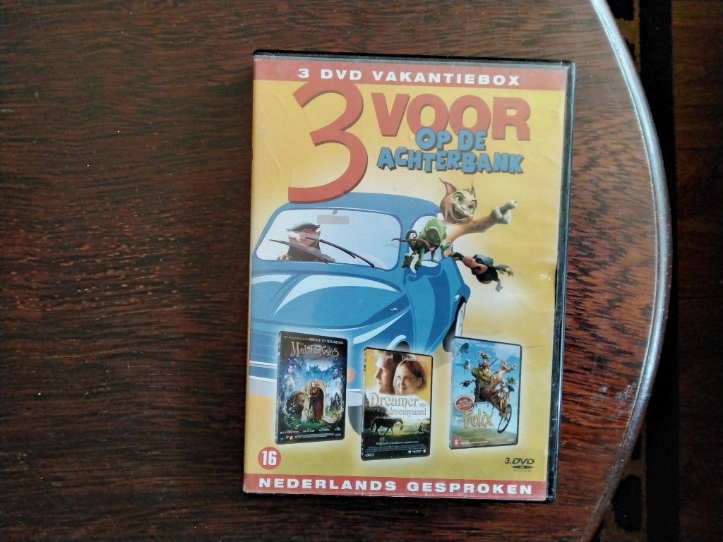 3 voor op de achterbank compleet, 3disk, origineel, Avontuur, Ophalen of Verzenden, Zo goed als nieuw, Film