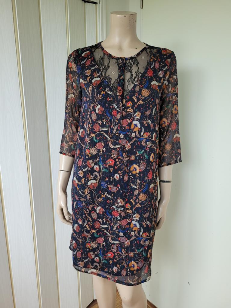 Ikks jurk bloemen maat S/36 zwart, IKKS, Zwart, Ophalen of Verzenden, Zo goed als nieuw