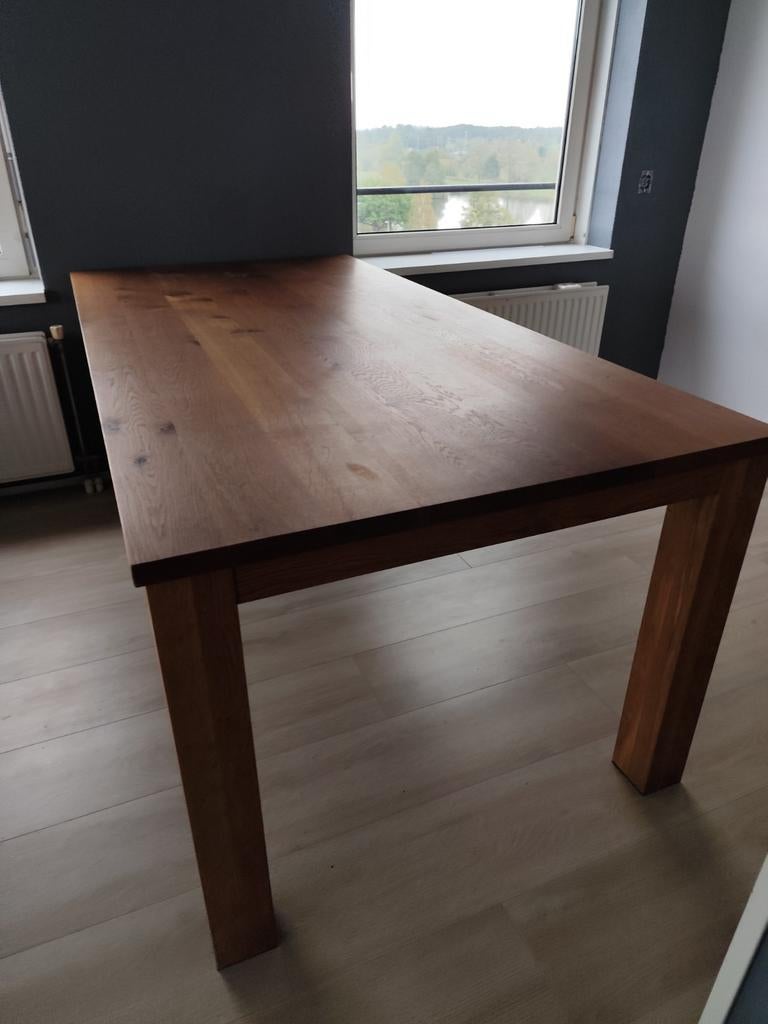 Eettafel massief eiken in olie 200x100, Huis en Inrichting, Tafels | Eettafels, Ophalen, Eikenhout, 200 cm of meer, 50 tot 100 cm