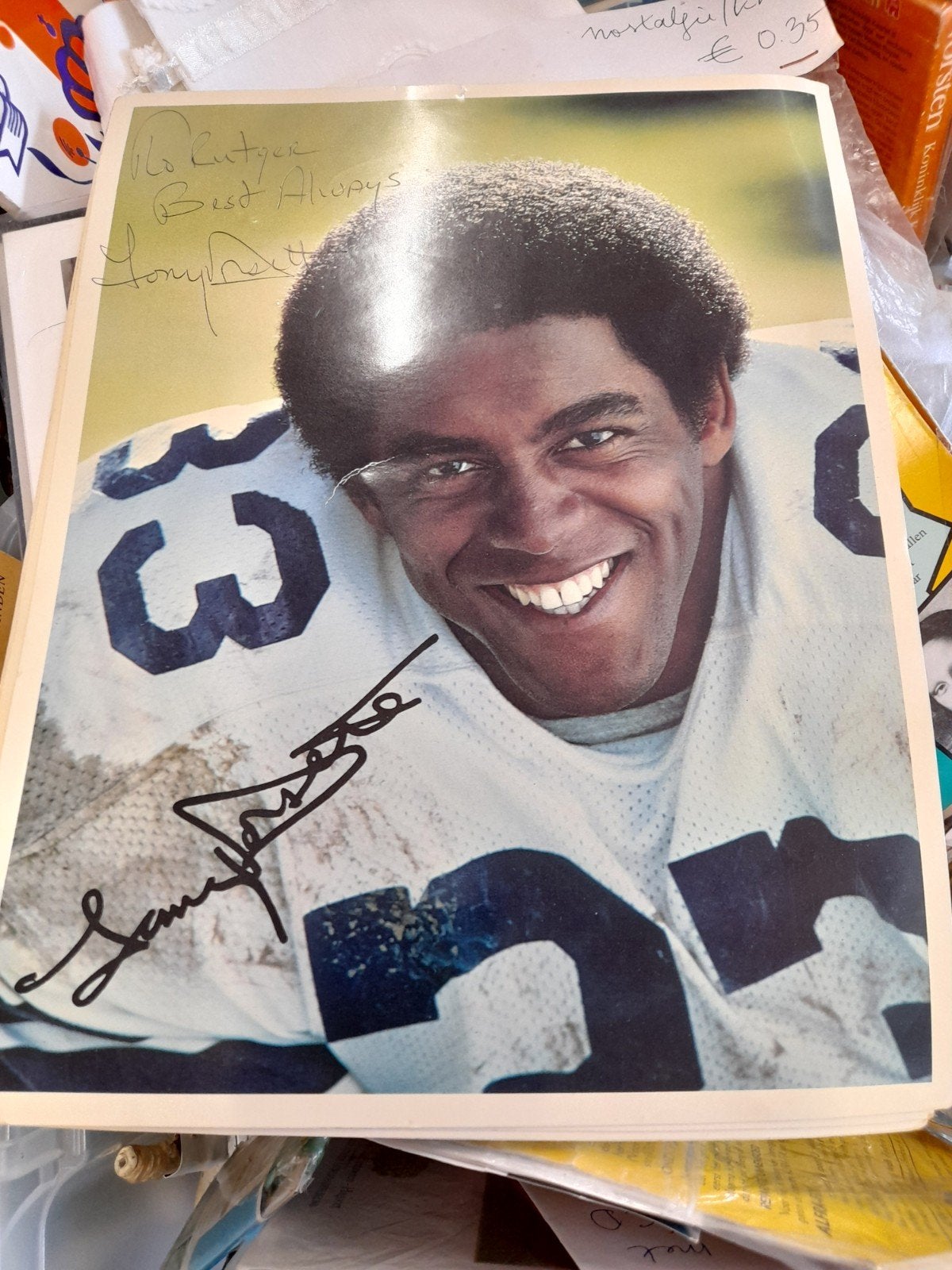 Portretfoto Tony Dorsett (Dallas Cowboys), Ophalen of Verzenden, Buitenlandse clubs