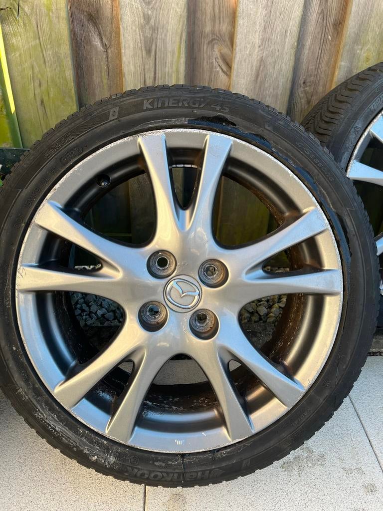 4x Mazda 2 velgen met Hankook Kinergy 4S2 All Season banden, Auto-onderdelen, Banden en Velgen, Ophalen, Gebruikt, 16 inch, Banden en Velgen