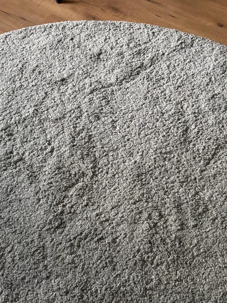 IKEA STOENSE Rond Vloerkleed - Grijs, 130 cm, 100 tot 150 cm, Rond, Ophalen of Verzenden, Zo goed als nieuw