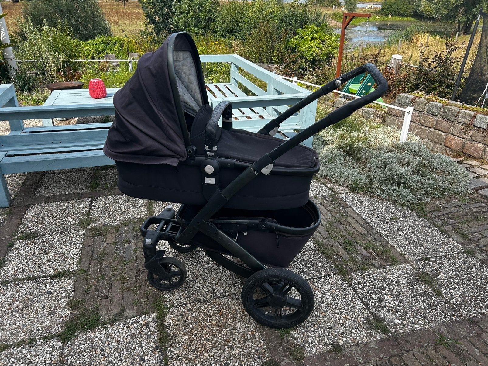 Complete Joolz Day kinderwagen met meerijdplankje, Gebruikt, Verstelbare duwstang, Ophalen, Kinderwagen