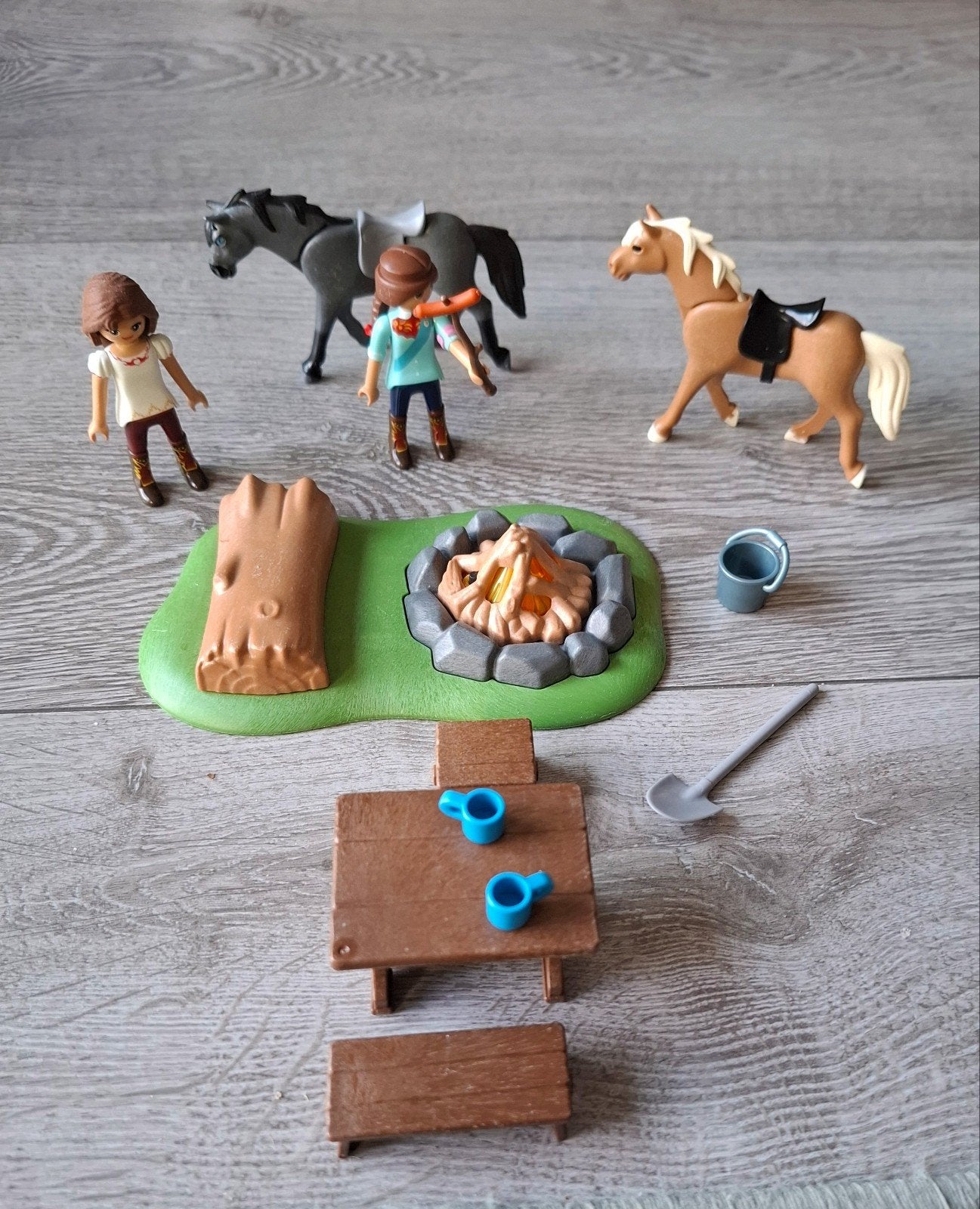 playmobil paarden/meisjes en kampvuur, Ophalen of Verzenden, Zo goed als nieuw