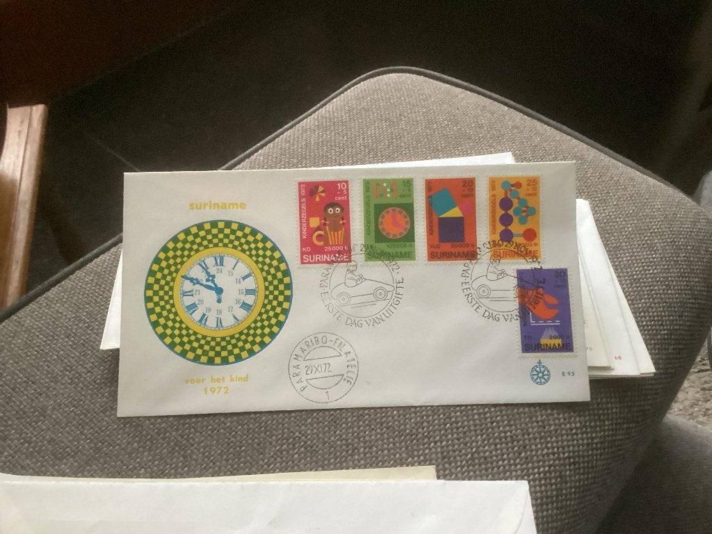 No4824 Suriname E93 Heb ook Nederland jaargangen fdc 1963, Postzegels en Munten, Ophalen, Onbeschreven, Nederland