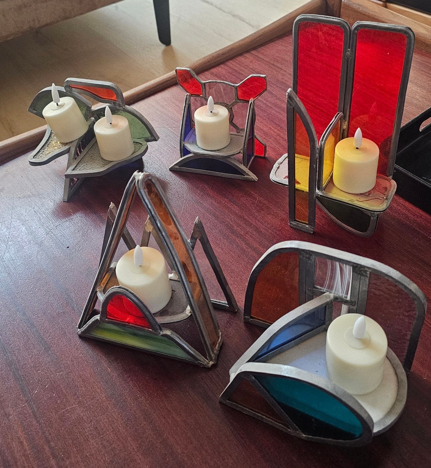 Glas in lood beelden - Tiffany natuurlijke kunst glasinlood, Antiek en Kunst, Kunst | Beelden en Houtsnijwerken, Glas, Minder dan 20 cm