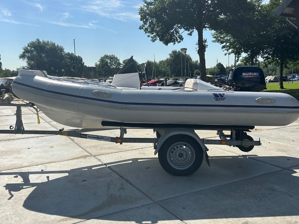 Tiger Marine 370 Pro Tender RIB met Suzuki 9.9 pk + trailer, Watersport en Boten, Ophalen, Tiger Marine, Stuurconsole, Zo goed als nieuw