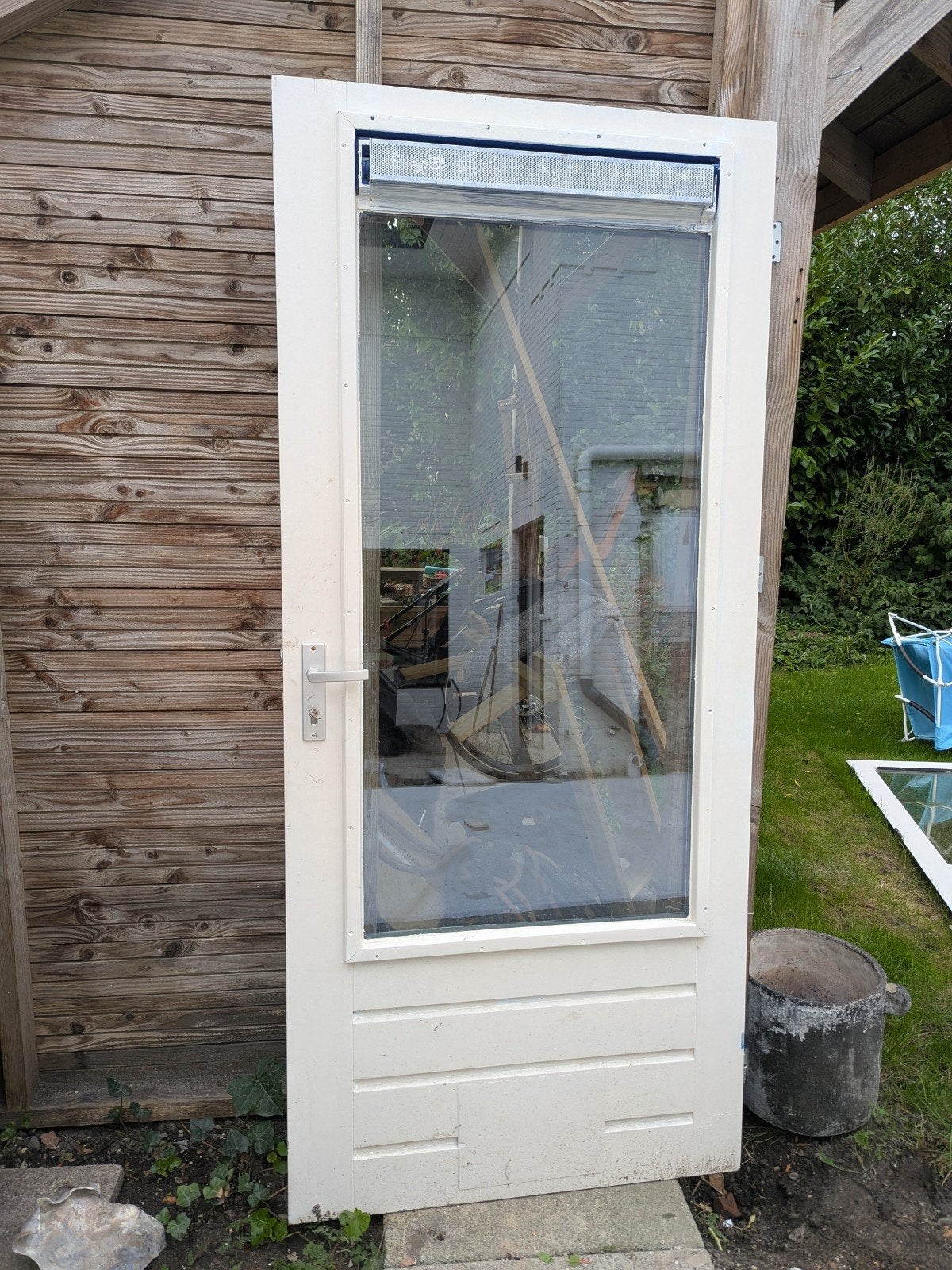 Gebruikte buitendeur met dubbelglas, Doe-het-zelf en Verbouw, Ophalen, Gebruikt, 80 tot 100 cm, Buitendeur