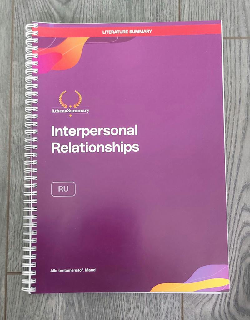 Interpersonal Relationships - Athena Summary     NIEUW, Ophalen of Verzenden, Nieuw, WO, Radboud University