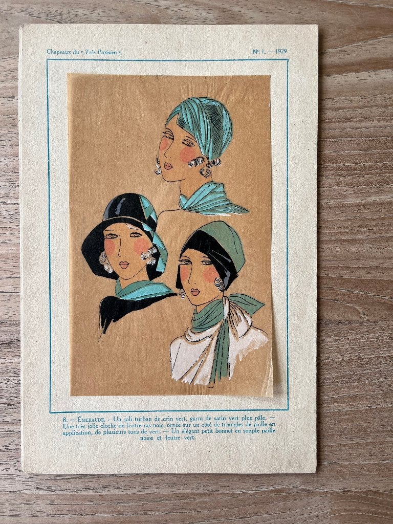 Mode ontwerptekeningen jaren 20-30, Gebruikt, Ophalen of Verzenden, Voor 1940, Prent