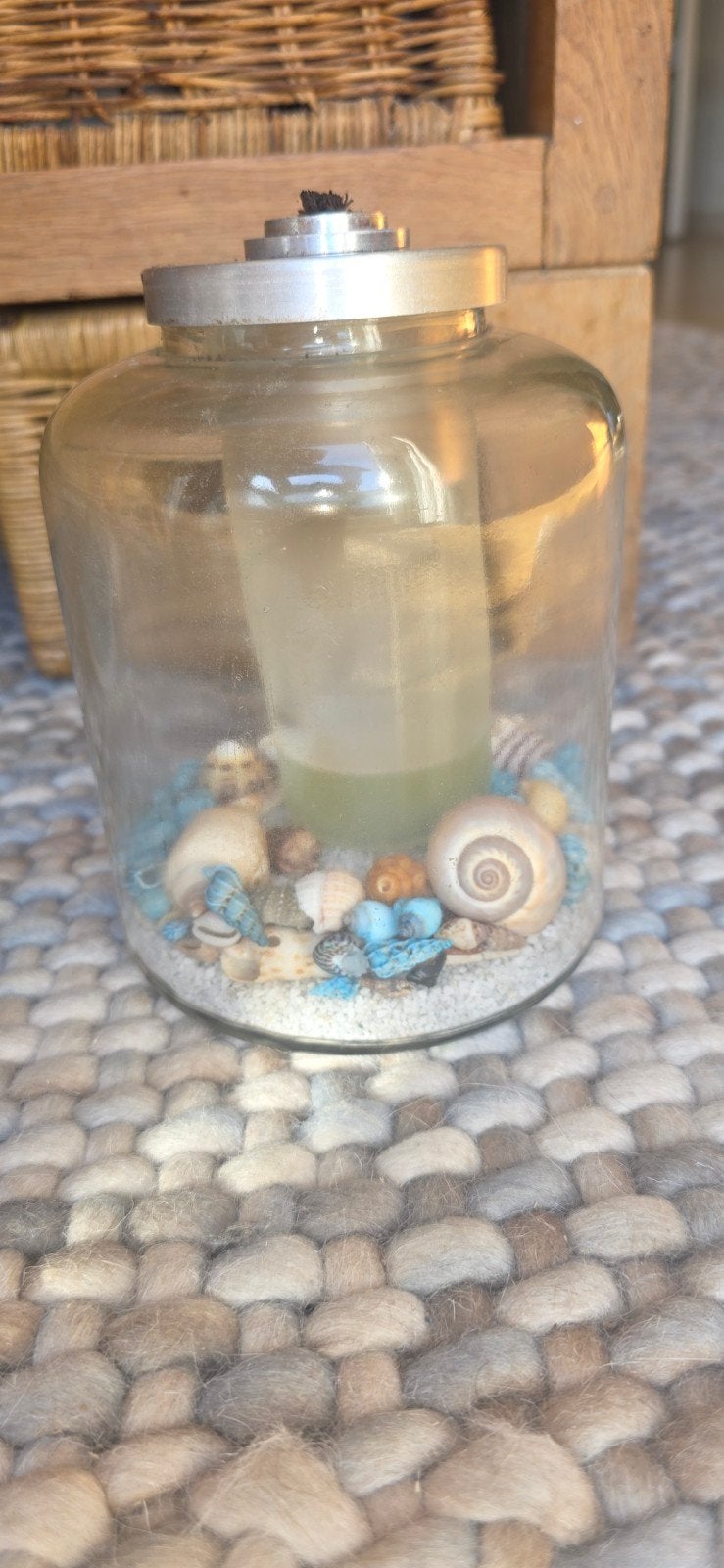 Decoratieve olielamp met schelpen en zand, Ophalen
