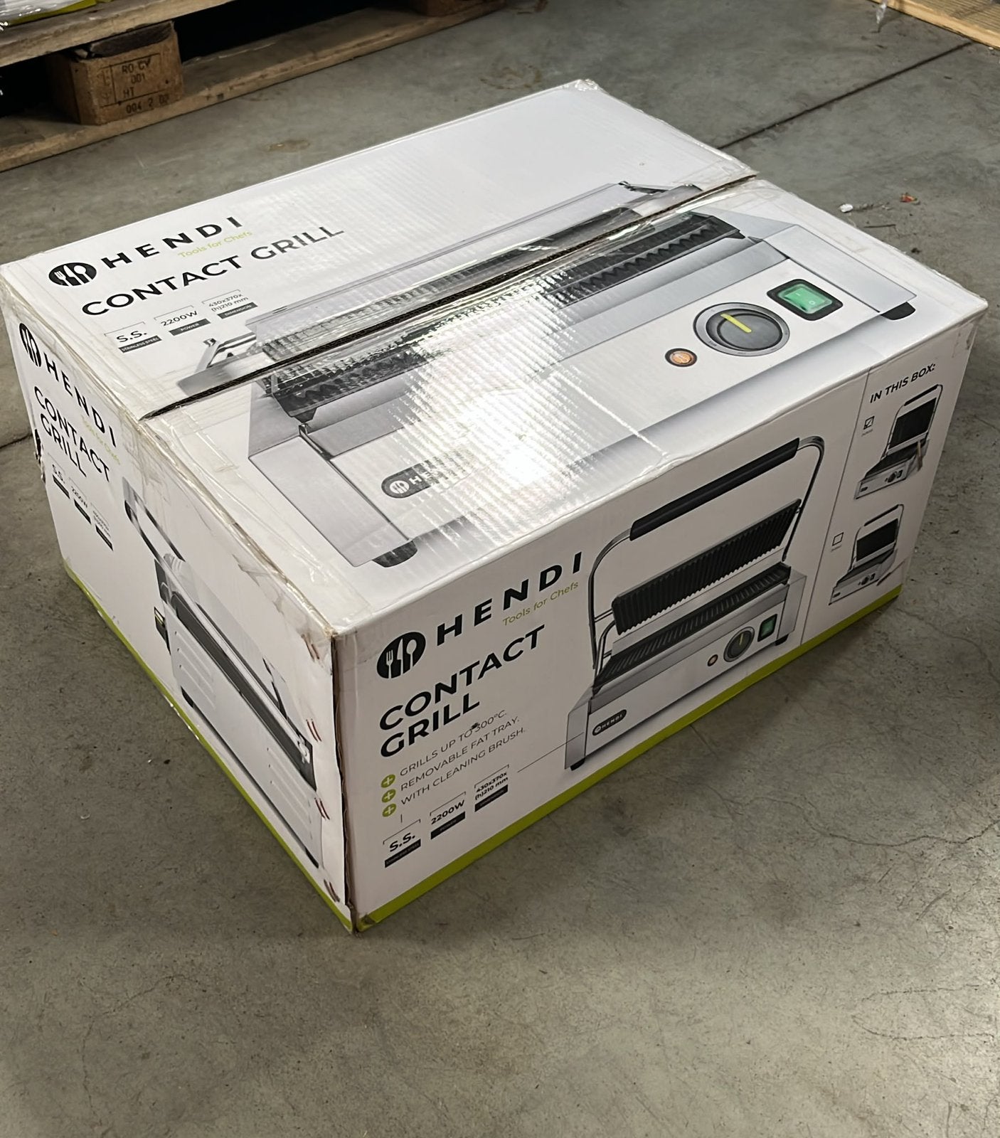 Hendi Contactgrill, 230V/2200W, Ophalen of Verzenden, Zo goed als nieuw, Minder dan 45 cm