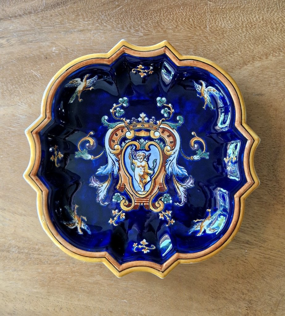 Prachtig handgemaakt antiek Gien schaal Renaissance stijl, Ophalen of Verzenden