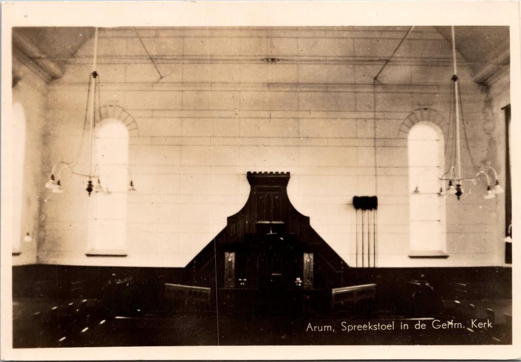 Arum - Spreekstoel in de Geref. Kerk (3x), Verzamelen, Verzenden, 1960 tot 1980, Ongelopen, Friesland