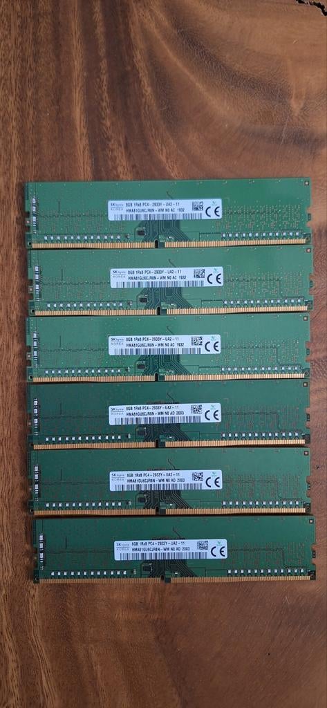 6x HP 8GB 1Rx8 PC4-2933Y SK Hynix DDR4 RAM Geheugen, Computers en Software, RAM geheugen, Ophalen of Verzenden, DDR4, Desktop