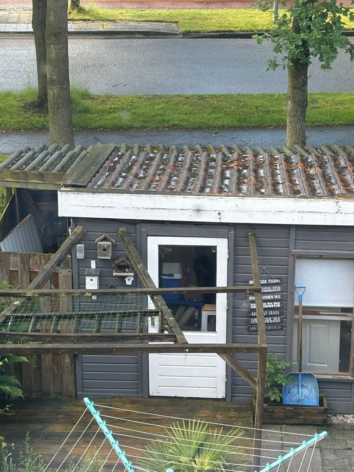 Hardhouten tuinhuis, Tuin en Terras, Tuinhuizen, Ophalen, Gebruikt, 250 tot 500 cm
