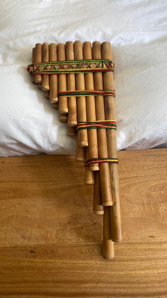 Originele panfluit Peru Bolivia, Muziek en Instrumenten, Blaasinstrumenten | Dwarsfluiten en Piccolo's, Ophalen of Verzenden, Zo goed als nieuw