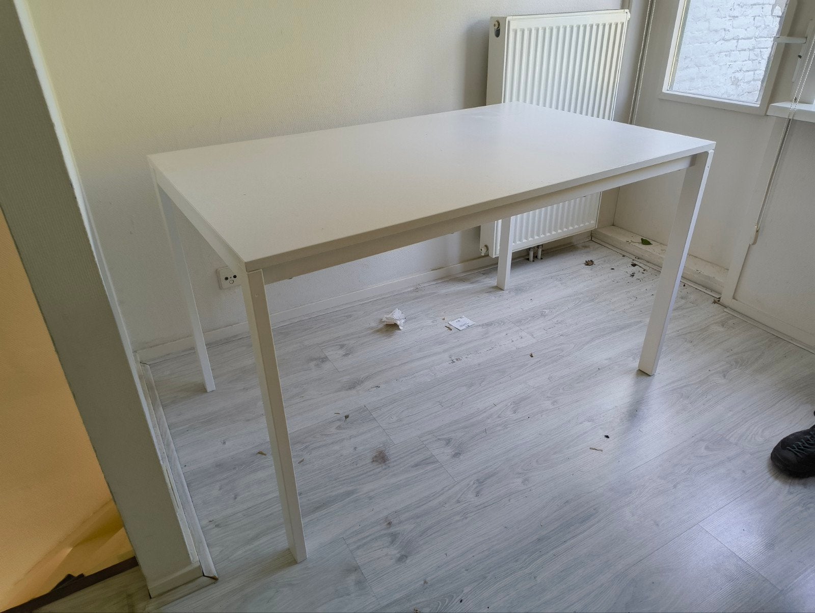 Ikea MELLTORP Tafel - 125x75 cm, wit, Ophalen, Gebruikt, 100 tot 150 cm, Overige materialen