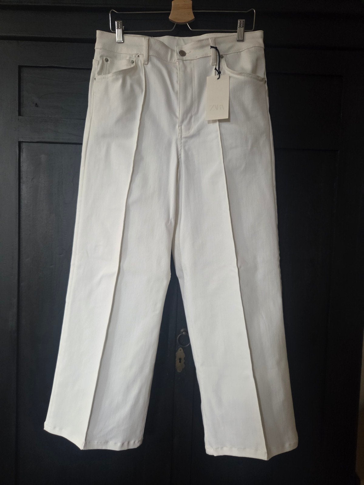 Nieuwe Zara Witte Wide Leg Broek - Maat 44, Maat 42/44 (L), Nieuw, Ophalen of Verzenden, Wit