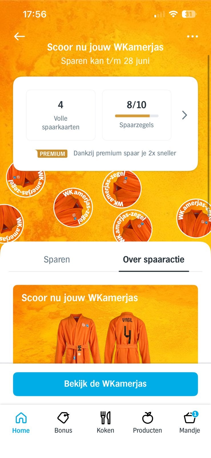 Volle digitale spaarkaarten AH WKamerjassen Albert Heijn, Tickets en Kaartjes, Kortingsbon