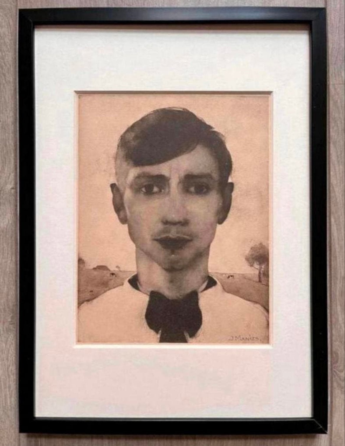 Jan Mankes 1889-1920 / Heliogravure Zelfportret 1923, Antiek en Kunst, Ingelijst, Ophalen of Verzenden, Gravure, 32 cm