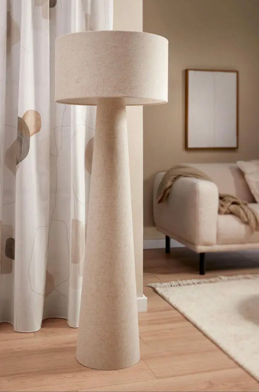 Toffe staande lamp ecru, Huis en Inrichting, Ophalen, E27 (groot), Zo goed als nieuw, 100 tot 150 cm