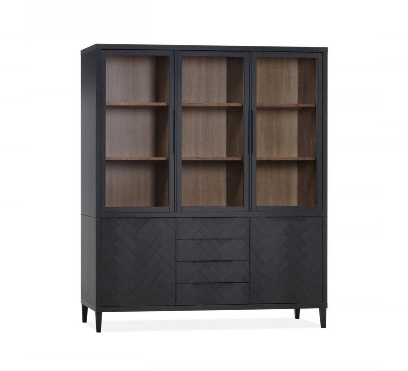 Vitrinekast Hoorn - 190cm, Ophalen, Kunststof, Met deur(en), Landelijk/modern