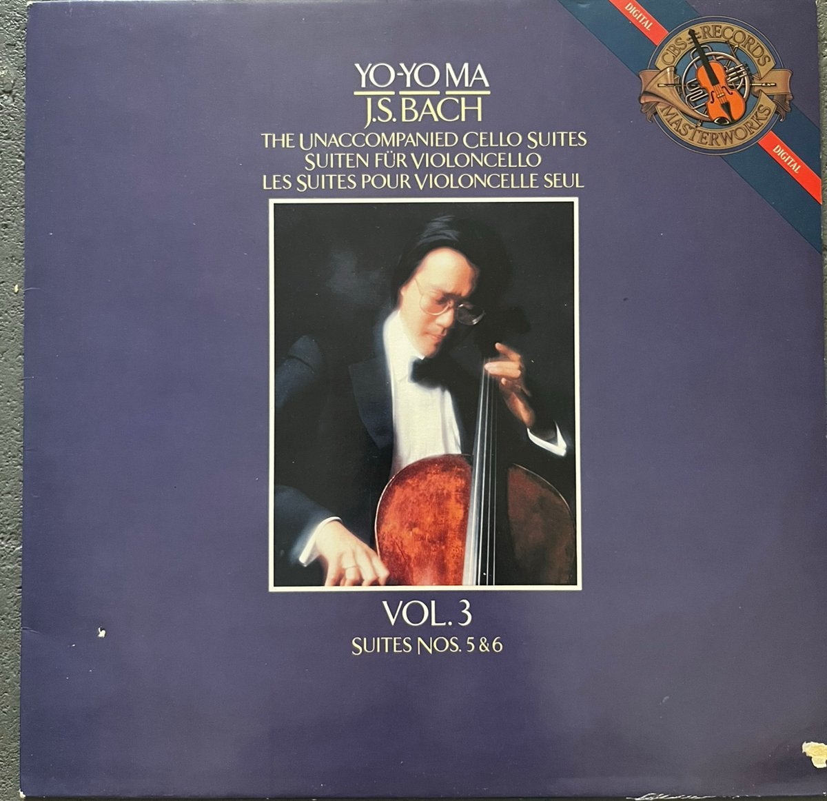 lp klassiek elpee vinyl Bach cello suites 5/6 Yo-Yo Ma, Ophalen, Overige typen, Zo goed als nieuw, 12 inch