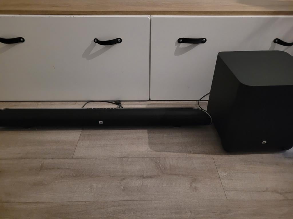 JBL SB450 4K Ultra-HD Soundbar met draadloze subwoofer, Ophalen, Bluetooth, Gebruikt