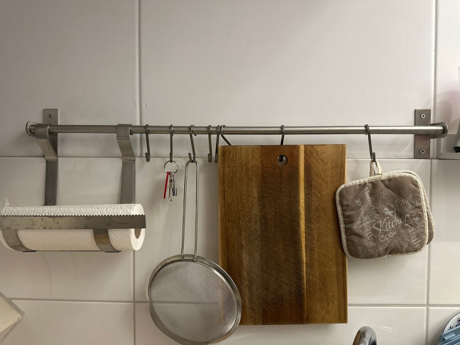 IKEA Keukenrek met ophangsysteem en keukenrolhouder, Ophalen, IKEA, Zilver, Metaal