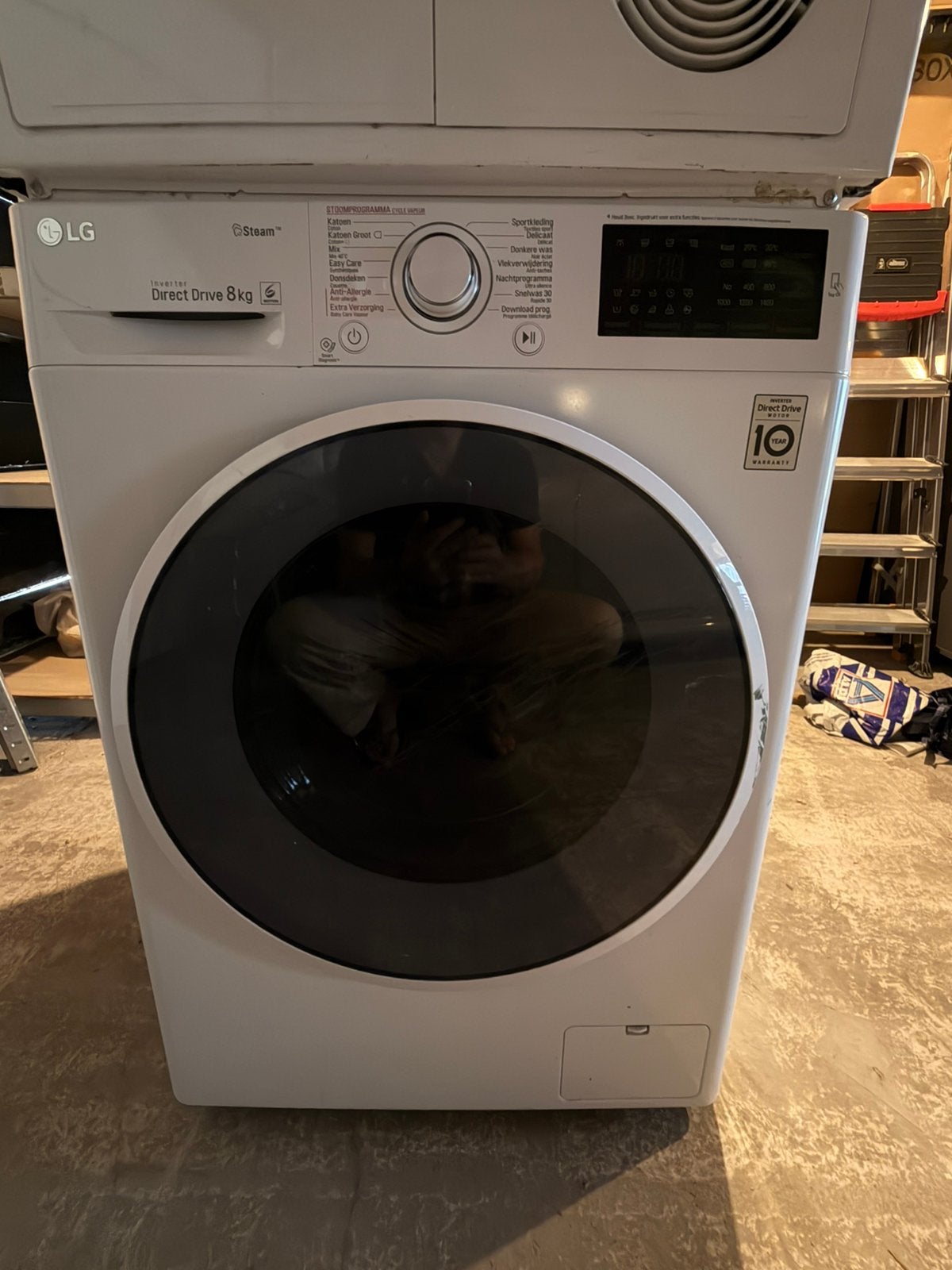 LG Direct Drive wasmachine 8Kg, 8 tot 10 kg, Ophalen, Zo goed als nieuw, 85 tot 90 cm