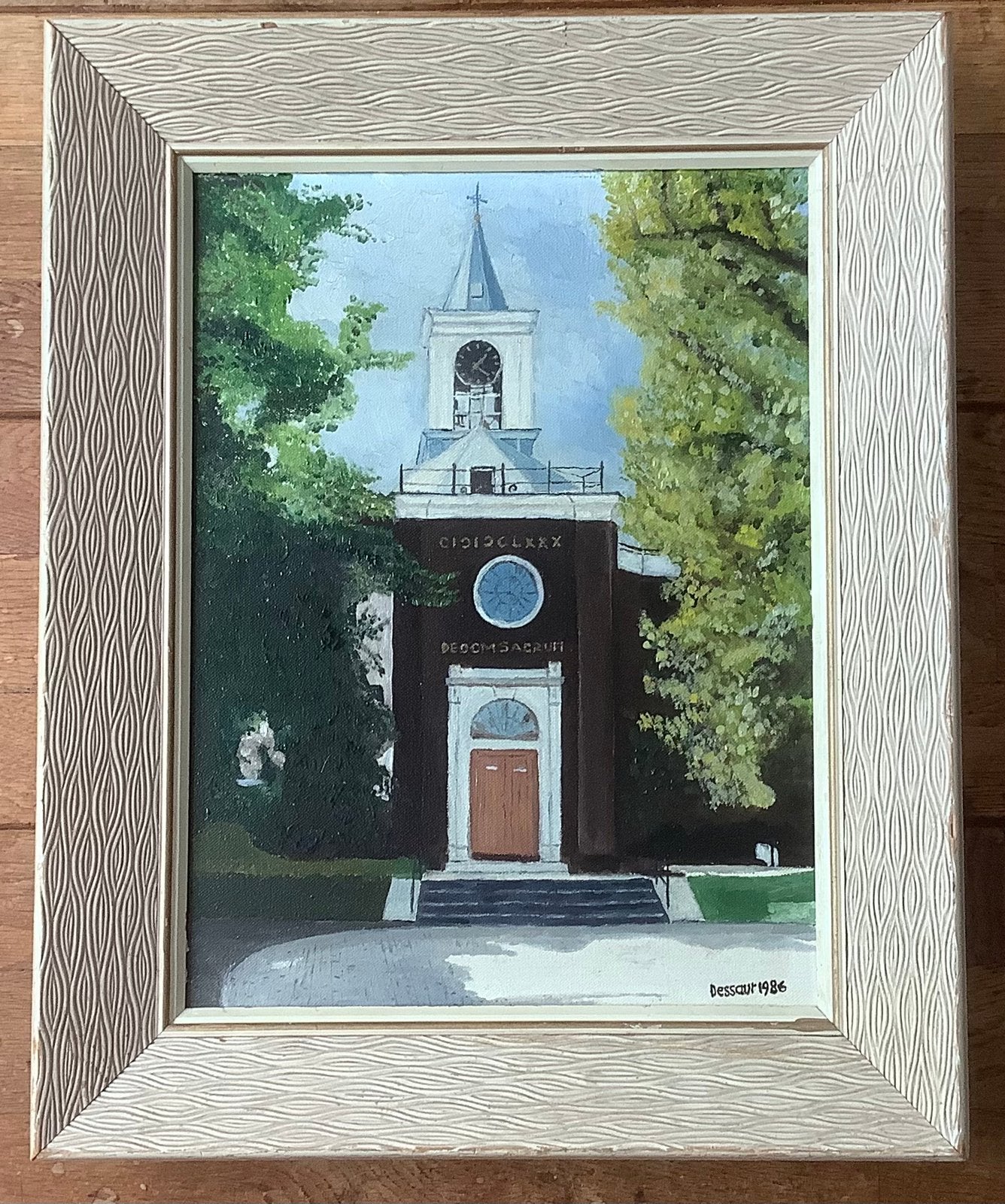 Kerk, Nederlands Hervormd, Bennebroek, schilderij, vintage, Ophalen of Verzenden