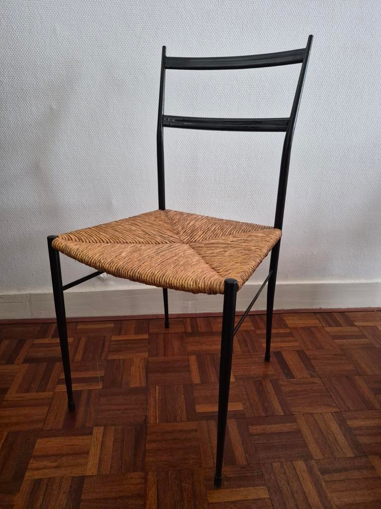 Superleggera chair by Gio Ponti, Ophalen, Zwart, Eén