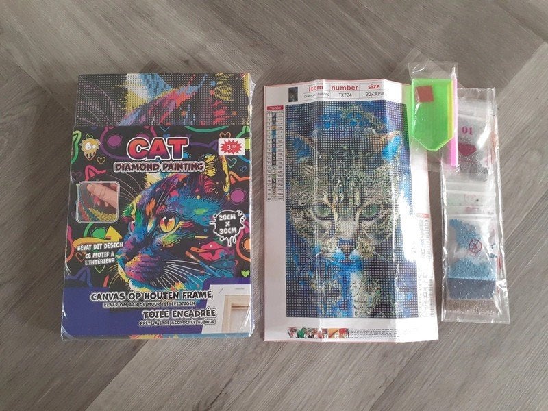 Diamond Painting Ronde Steentjes Kat / Poes / Cat 2x (NIEUW), Zelfklevend, Dieren, Nieuw, Ophalen of Verzenden