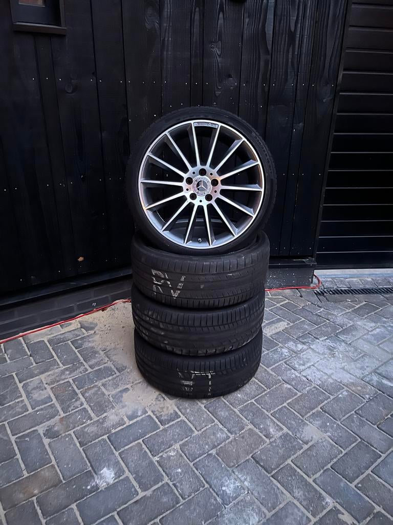 Originele Mercedes 19 inch AMG velgen met Continental banden, Gebruikt, -, -, Banden en Velgen