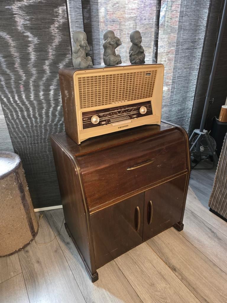 Vintage philips Radio met Platenspeler - Jaren '50/'60, Audio, Tv en Foto, Platenspelers, Ophalen of Verzenden, Gebruikt, Platenspeler